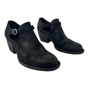 Born Womens Size 9 Black Mendocino Distressed Suede Bootie Ankle Boot